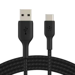 Cable trenzado USB-C a USB-A BOOST↑CHARGE™ (1 m, negro)