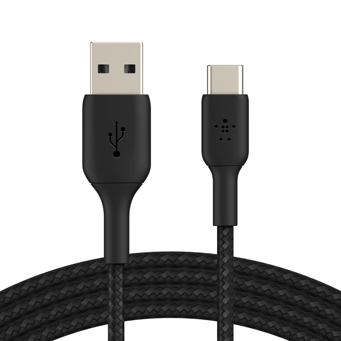 Cable trenzado USB-C a USB-A BOOST↑CHARGE™ (1 m, negro)