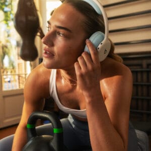 Kit de almohadillas para los Beats 360 - Almohadillas para los auriculares y la diadema en tejido de alto rendimiento (azul celeste)