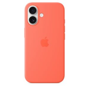 Funda de silicona con MagSafe para el iPhone 16 - Mandarina