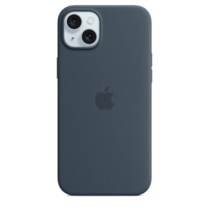 Funda de silicona con MagSafe para el iPhone 15 Plus - Azul tempestad