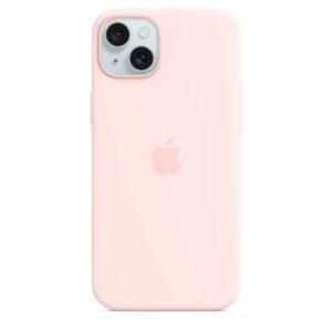 Funda de silicona con MagSafe para el iPhone 15 Plus - Rosa claro