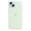 Funda de silicona con MagSafe para el iPhone 15 Plus - Menta suave