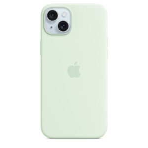Funda de silicona con MagSafe para el iPhone 15 Plus - Menta suave