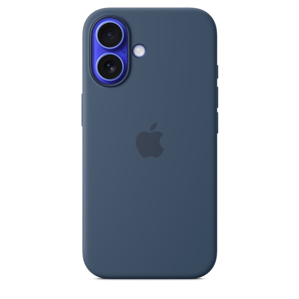 AC-MYY23 Funda de silicona con MagSafe para el iPhone 16 - Azul denim