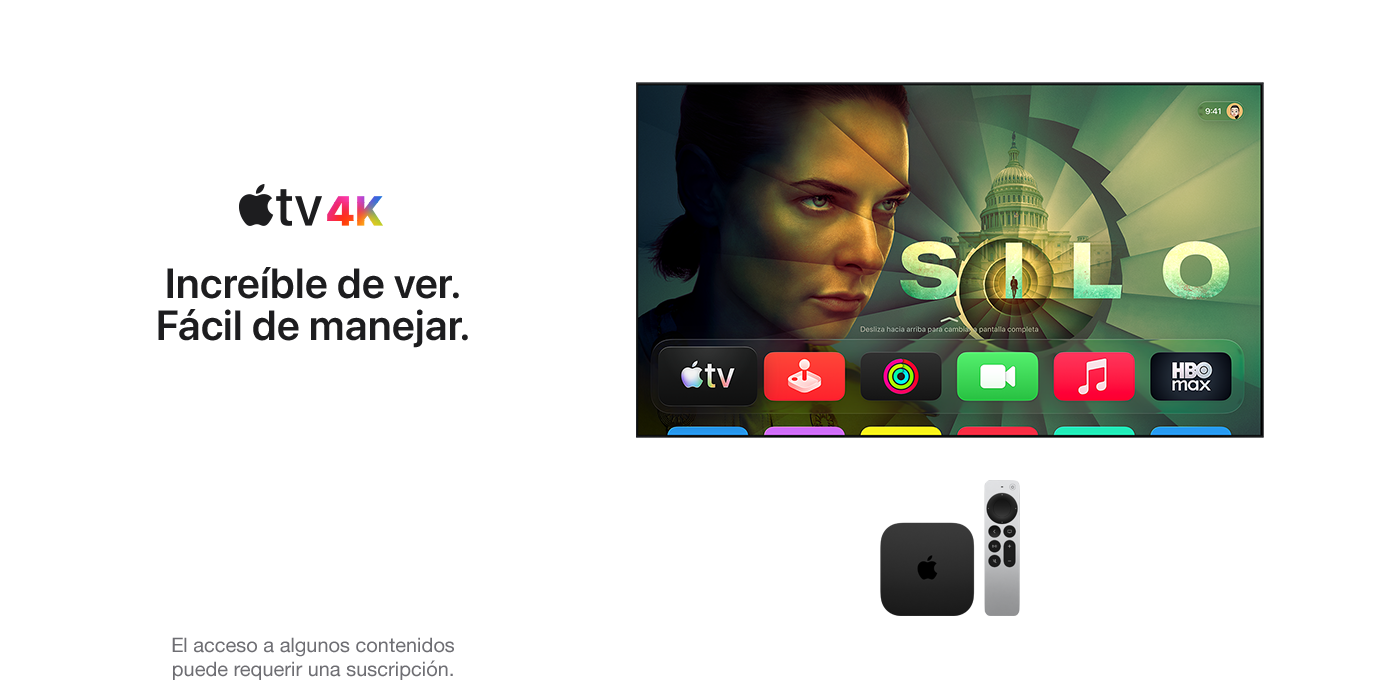 Apple TV 4K. Increíble de ver. Fácil de manejar.