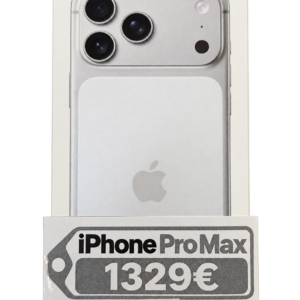 Fotografía del embalaje de iPhone 17 Pro Max · 256 GB · Plata · Exposición · fondo editado