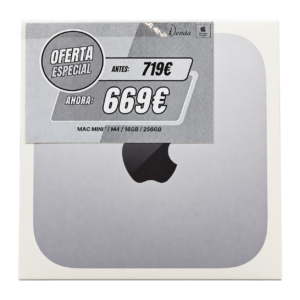 Fotografía del embalaje de Mac mini M4 · 16 GB · SSD de 256 GB · Nuevo precintado · fondo editado
